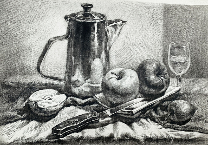 淄博畫室：素描靜物(wù)的(de)層次與深度